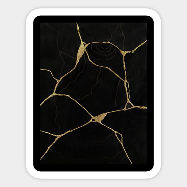 BLACK KINTSUGI BROKEN ART MINIMAL Sticker by ArtisticEnvironments